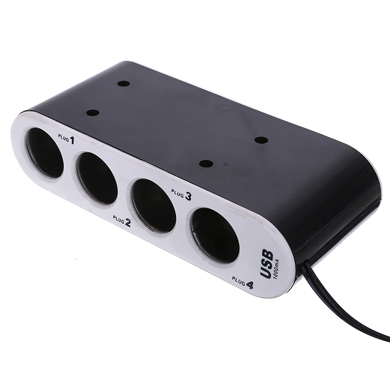 Universal 4 Socket Adapter Splitter 3.1A USB Charger Car DC 12V Cigarette Lighter Socket Splitter+ 4 USB Port Car Adapter