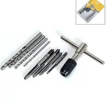 

9Pcs M3-6 T-Handle Tap Holder Wrench Machine Thread Taps Set Multi-function Adjustable Tapping Threading Tool Drill Bits