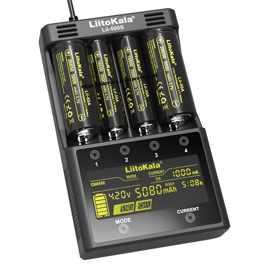 2020 Liitokala Lii 500 PD4 500S Женская батарея 18650 21700 26650 AA 18350 18500 17500 25500 батарея|Зарядные