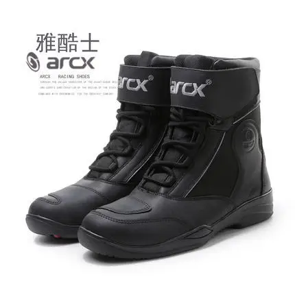 

Ax Off-road Mountain-Style Motorcycle Highway Medium Length Riding Boots Cowhide Warm Breathable Wear Locomotive Shoe-