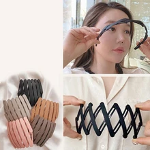 

Foldable Hair Hoop Solid Head Hoop Fashion Hair Accessories for Women Girls Barrette Hair Clips Elastic Hair Bands Mulitc-styles