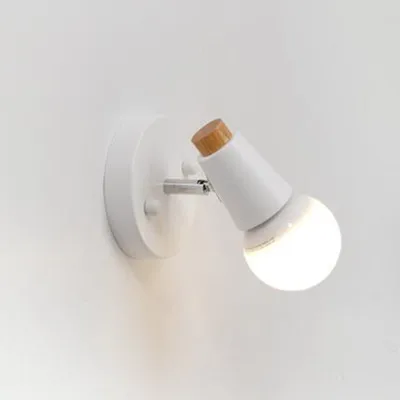 Настенный светильник в скандинавском стиле, деревянный светодиодный настенный светильник с головой оленя для спальни, детской комнаты, бра для коридора, прихожей, прикроватный светильник, светильник, светильники - Цвет абажура: white 2 without bulb