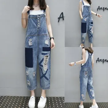 

2019 Summer Hole Pattern Single Row Buckle Loose Cowboy Strap 9 Points Pants Female Chao