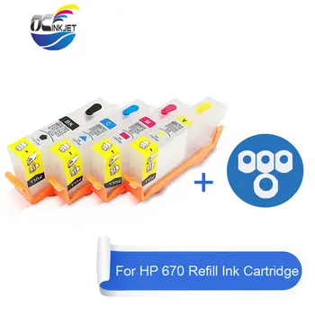 

OCINKJET For HP 670 XL Empty Ink Cartridge With Newest Chip For HP Deskjet 3525 4615 4625 5525 6525 Printer With Permanent Chips