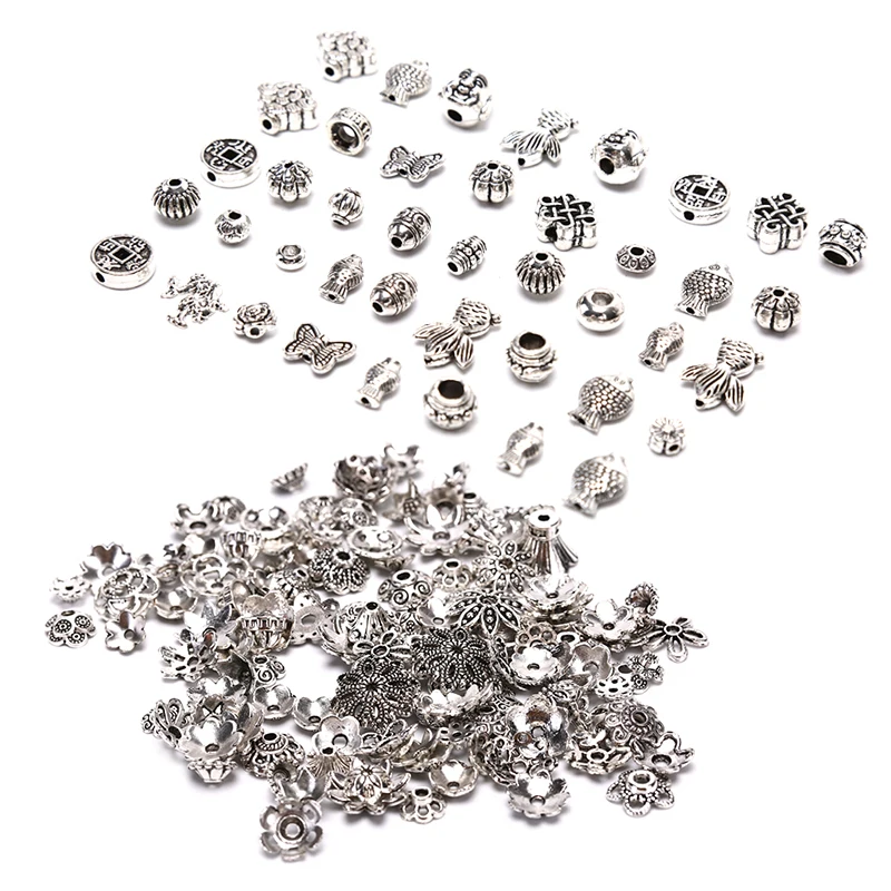 50g Mix Style Metal Spacer Beads Charms Pendant DIY Bracelet Jewelry Findings