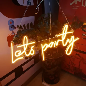 

Waterproof Transparent Acrylic Flex Led Let's party Custom Neon Sign Light Ins Wall Lighting for Sign Decor Bar Wedding