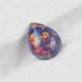 

New Black opal stone beads gemstones pear shape drop flat base cabochon created gemstone for jewelry making DIY precious stones