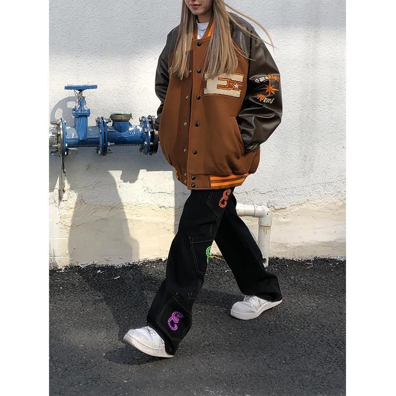 Brown Jacket Baseball Bomber Female Men Zip Up Jacket Women Clothing 2020 Harajuku Plus Size Streetwear Outerwear Goth Japanese Brown Jacket Baseball Bomber Female Men Zip Up Jacket Women Clothing 2020 Harajuku Plus Size Streetwear Outerwear Goth Japanese