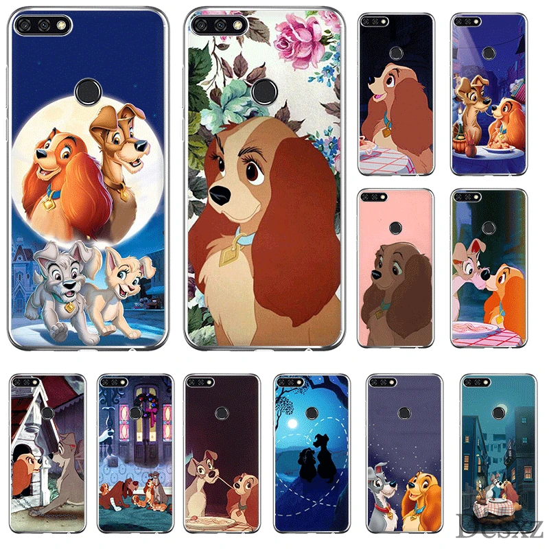 

Mobile Phone Case For Huawei Honor 7A 7C 7X 6A 8 8X 8C 9 9X View 20 Note 10 Lite Cover Cartoon Dog Lady And Tramp