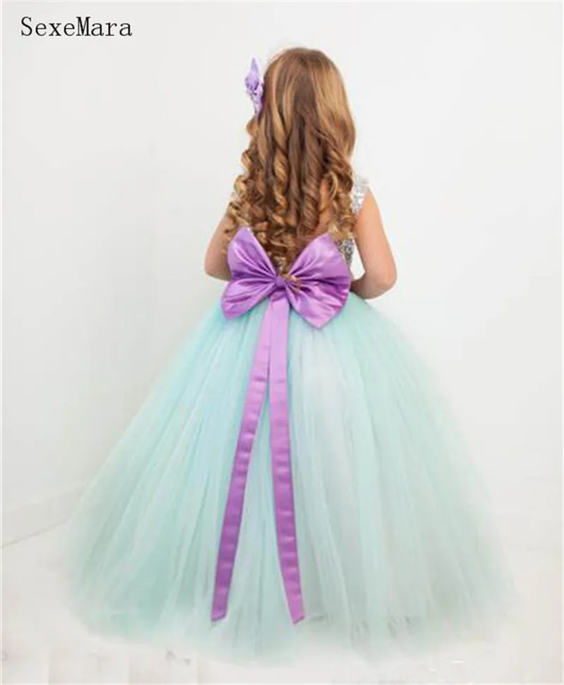 

Flower Girl Dress for Wedding Sequins Tulle Girl Party Dress Birthday Gown Baby Girl Prom Vestido Photography