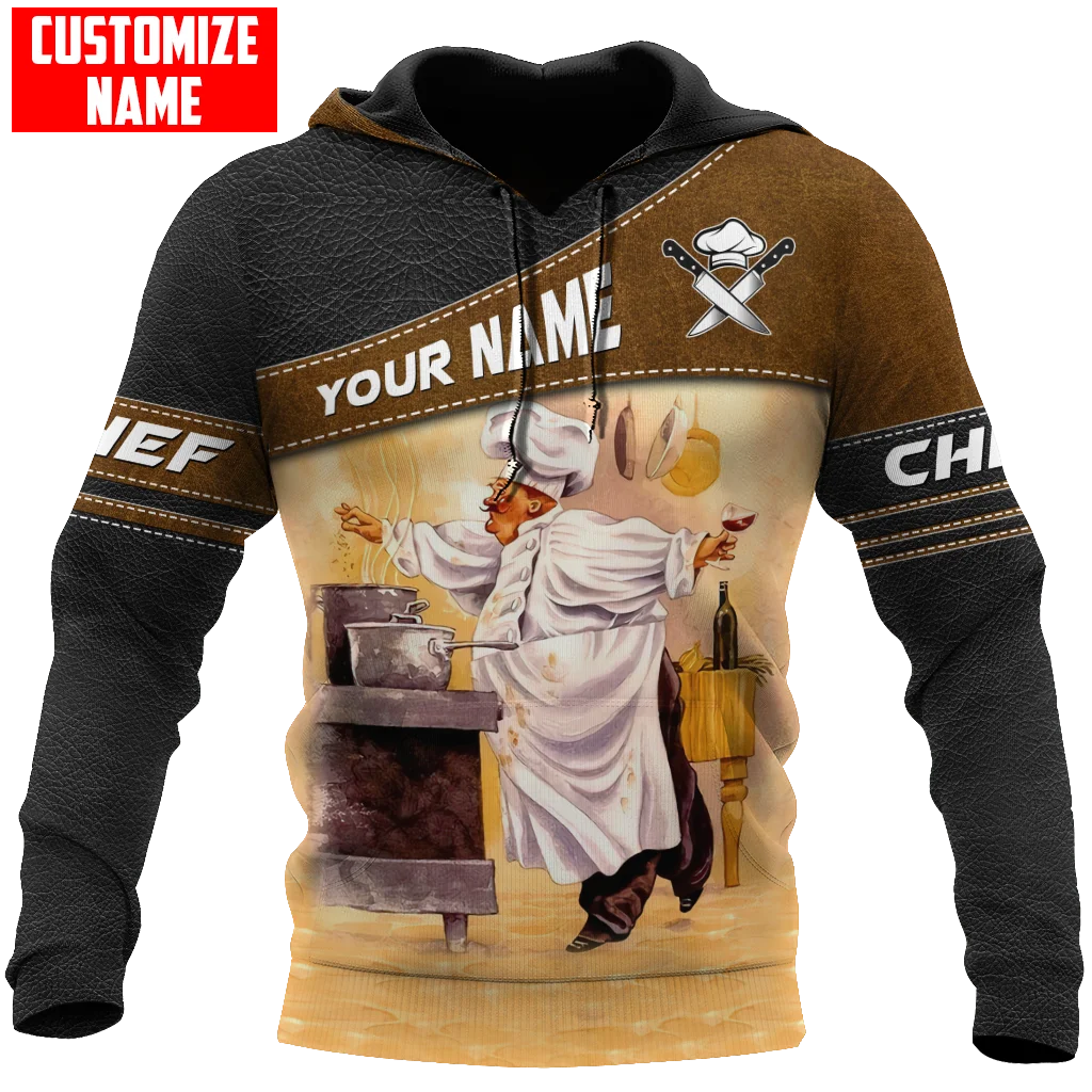Customized Name Master Chef 3D full Printed Men Autumn Hoodie Unisex Hooded sweatshirt Streetwear Casual zipper hoodies DK389