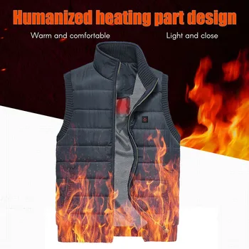 

Winter Unisex Warm Vest Adjustmen USB Electric Heating Suit Warm Down Sleeveless Smart Constant Temperature Vest H1