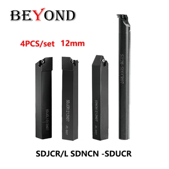 

BEYOND 4pcs Turning Tool Holder Set 12mm SDUCR SDNCN SDJCR SDJCL Lathe Cutter Shank Boring Bar External Toolholder CNC Cutting