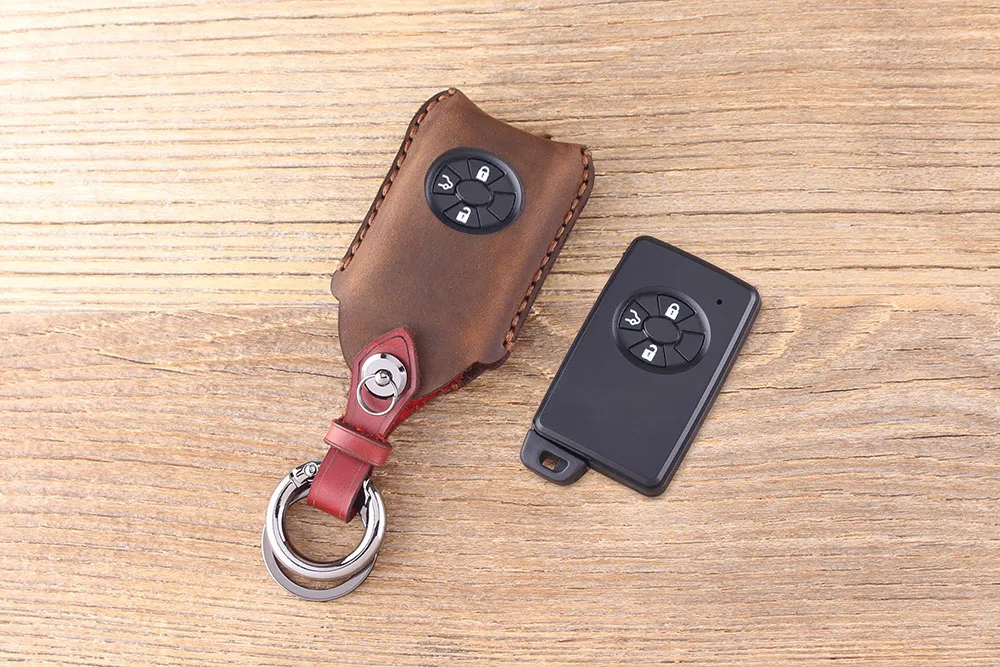 KEYYOU 2 кнопки кожаный чехол для ключей для Toyota RAV4 Vitz COROLLA VIOS Auris Urban Cruiser Vitz Ractis крышка смарт-ключа