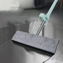 Chão plano mop ajustável estender alça 3 pçs microfibra mop mão livre lavagem plana mop manual de extrusão doméstica mop limpeza ferramenta