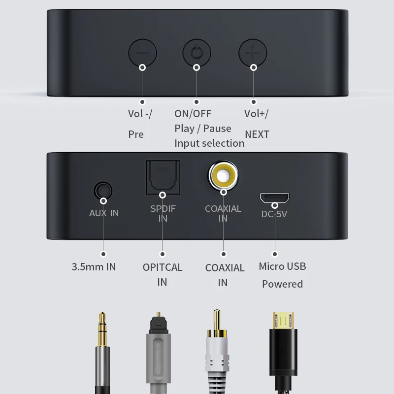 Videorlo-transmissor de Áudio com Tela Oled Bluetooth Transmissor Wireless com ll Spdif Mais Coaxial Mais 5.0 mm Adaptador Aux para tv e pc - Image 4