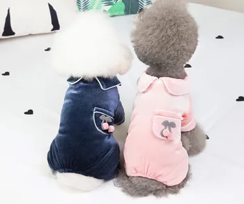 

2020 New Soft Korean Velvet Dog Pajamas Winter Warm Homewear Pyjamas Dog Clothes for Dog Pet XS S M L XL