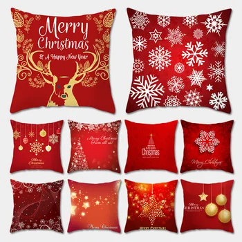 

45X45cm Merry Christmas Decoration For Home Santa Claus Reindeer Pillow Case Christmas 2019 Xmas Navidad Happy New Year 2020