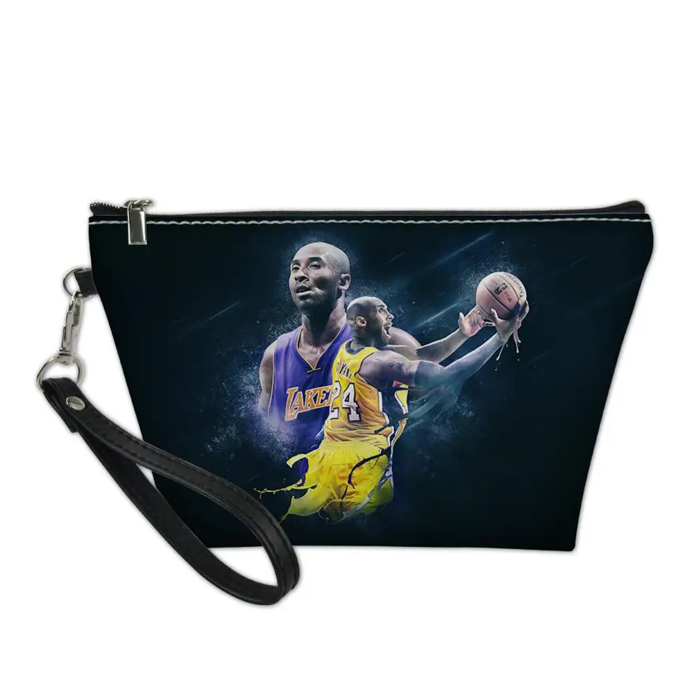 

HaoYun PU Leather Cosmetic Bags Super Basketball Star Pattern Women's Functional Travel Make Up Necessaries Toiletry Pouch Kits