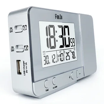 

Led Clock Multi-Function Alarm Clock Temperature Display for Home Office School (Black, No Battery)