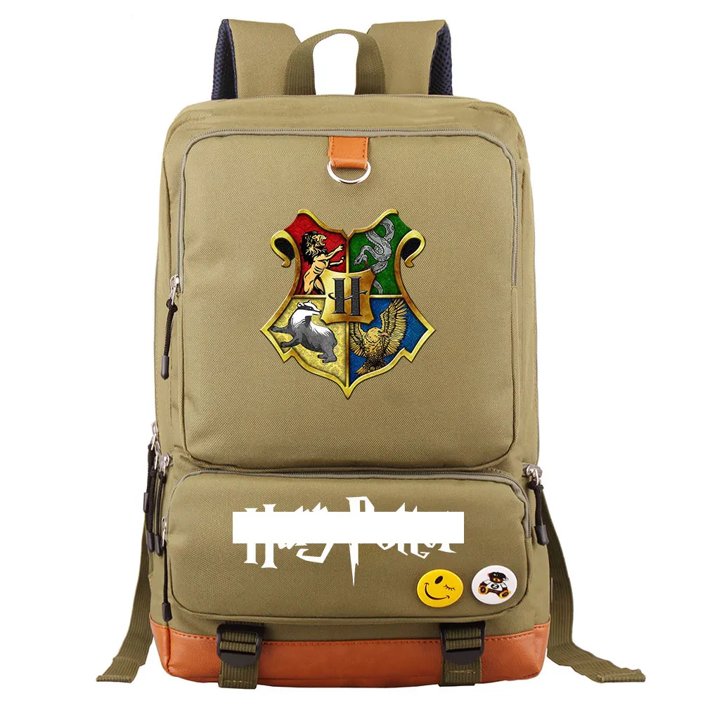 D0304 модный волшебный значок Хогвартс для мальчиков и девочек, школьная сумка для женщин, рюкзак для подростков, школьные сумки для мужчин, студенческий лоскутный рюкзак - Цвет: D03-06