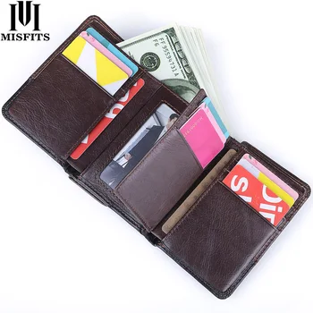 

Genuine Leather Hasp Short Wallets Men Patchwork Design Purse With Coin Pocket Small Card Holder For Male Portfel