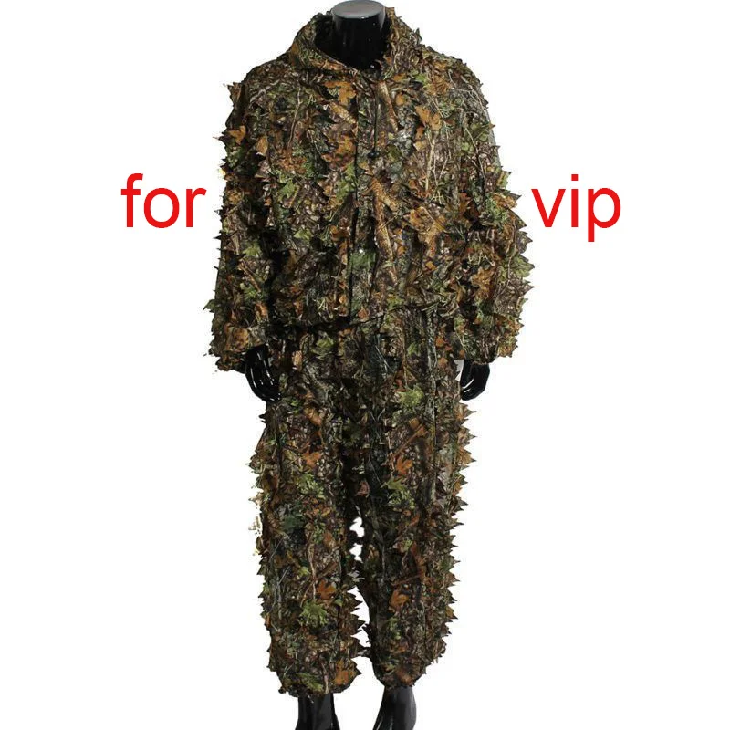 

5 pcs/set Hunting suit tops and pants 3D maple leaf bionic camouflage sniper camouflage hunting clothes