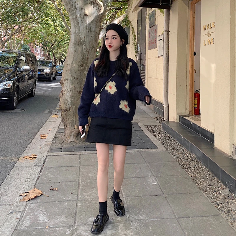 Sweater Women Loose Women Sweaters and Pullovers Embroidered Knit Sweater Women Winter 2019plus Size Women Clothing Sweater Women Loose Women Sweaters and Pullovers Embroidered Knit Sweater Women Winter 2019plus Size Women Clothing