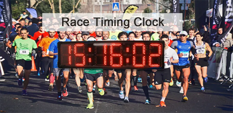 Светодиодные часы с функцией обратного отсчета двухсторонний большой светодиодный цифровой марафон гоночные часы-Секундомер