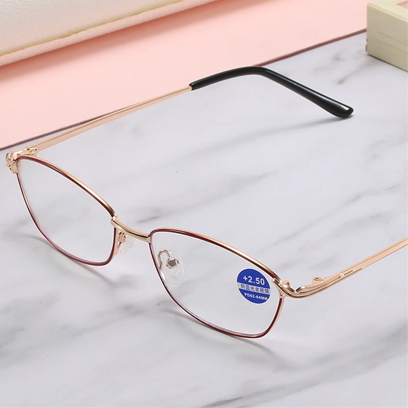 

Reading Glasses Women Bifocal Anti Blue Light Blocking Presbyopic Glasses Far Near Computer Alloy Eyeglasses Magnifying Eyewear