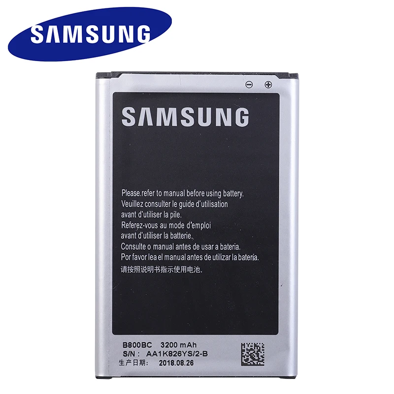 Оригинальный аккумулятор SAMSUNG B800BC B800BU B800BE 3200 мАч для Samsung Galaxy Note 3 N900 N9002 N9005 N9006 N9008 N9009 NFC|Аккумуляторы