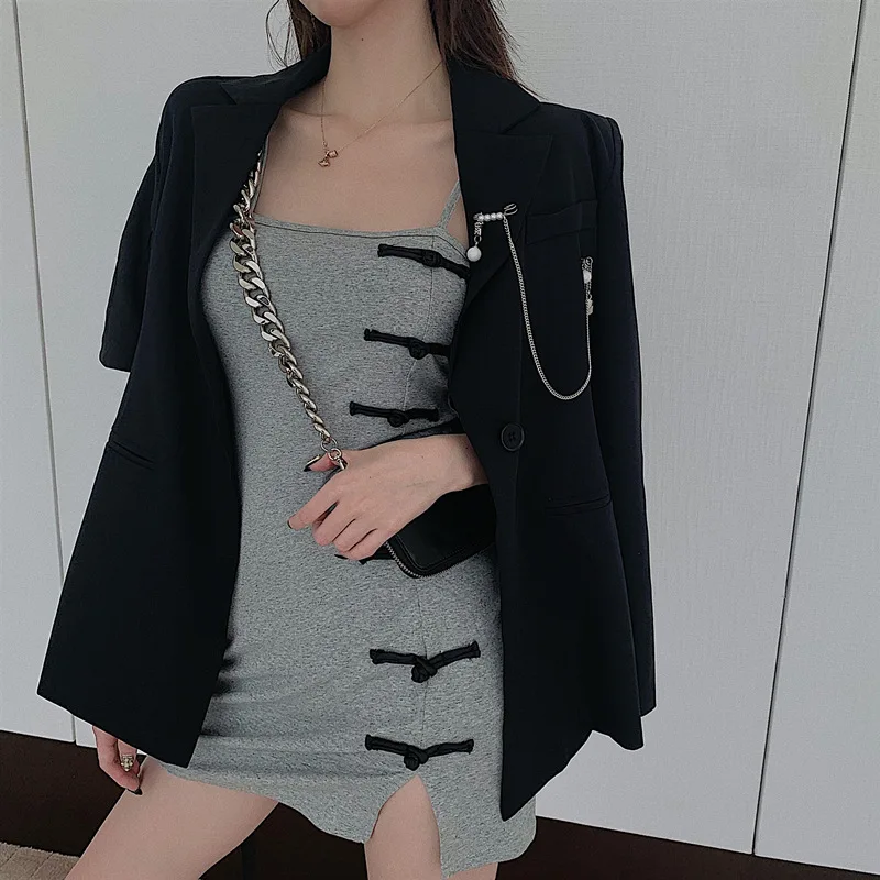 

Elegant Mid-length Online Celebrity Small Suit Coat Women's Autumn British Style Versatile Loose-Fit Blazer 2019 New Style