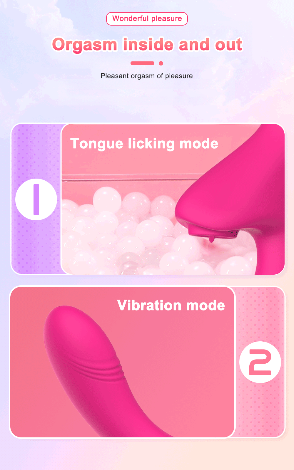 Vibratore per leccare la lingua per le donne Vibratori per il punto G Stimolatore per il clitoride femminile Massaggiatore Dildo Giocattoli sessuali Beni per_voghion.com