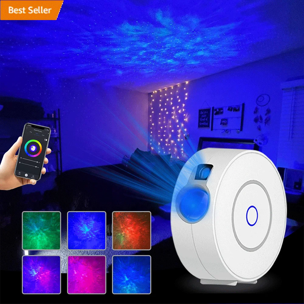Himojotuya Smart Star Proiettore Wifi Laser Star Ry Sky Proiettore Agitando Led Colorato Atmosfera Domestica Luce Controllo Wireless Alexa