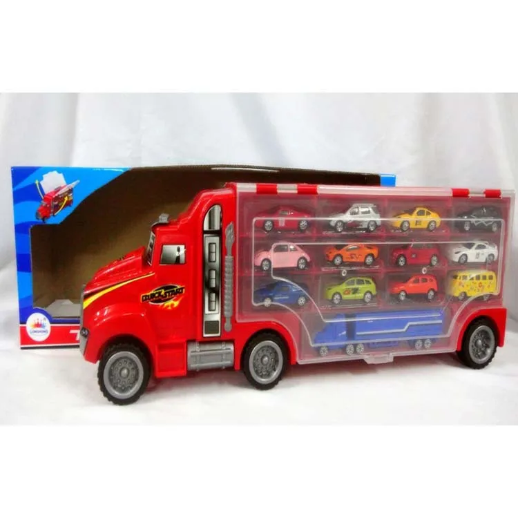 

Children'S Educational Model Toy Car Metal Car Container Toy Wholesale Large Container with 12 of Alloy Small Car