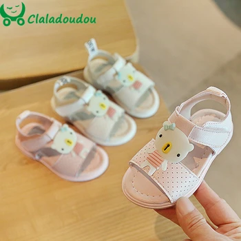 

12-14cm Girls Cartoon Strap Sandals Baby Girls Summer Soft Sole Walkers For First Birthday Party Dress 0-2Years Infant Shoes