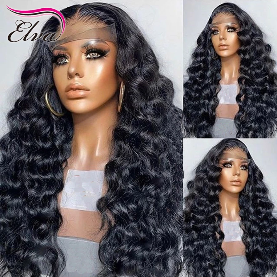 Loose Deep Wave Lace Front Human Hair Wigs Pre Plucked Brazilian Lace  Frontal Wigs For Women Bleached Knots Elva Hair Lace Wig - Lace Wigs -  AliExpress