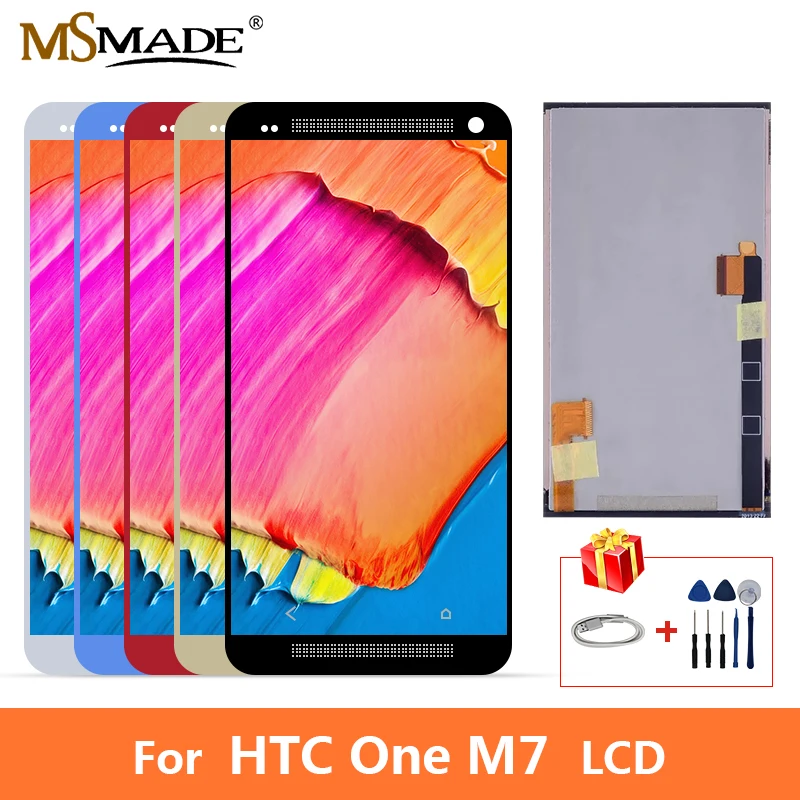 

Original 801E Single SIM For HTC One M7 LCD Touch Screen Digitizer Display Replacement Parts With Frame Free Shipping Fast deliv