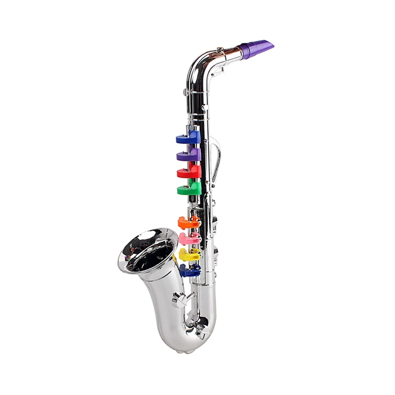 

Saxophone Musical Instrument Playing Tool Saxophone with 8 Colored Keys for Child Gift