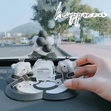 Внутренняя Автомобильная приборная панель украшения дисплея плюшевое украшение медведь экологичный гипс освежитель воздуха держатель автомобиля ширины