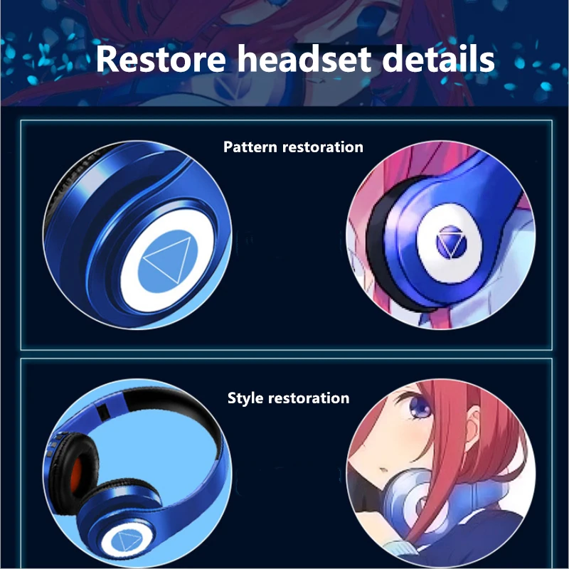 Cosplay Miku Nakano Sanken Wireless Wired 2 in1 Bluetooth Headset Anime Go-Toubun no Hanayome The Quintessential Headphones