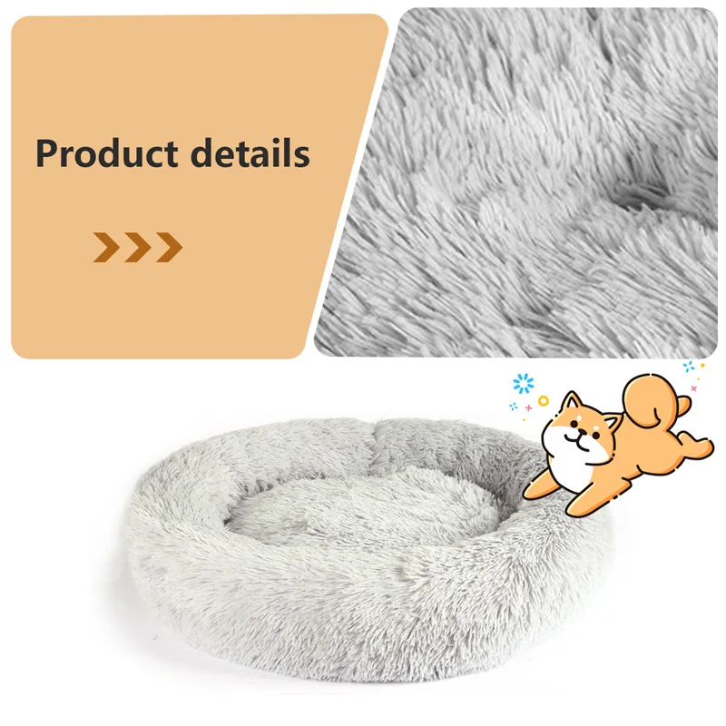 Круглая кошачья подстилка питомник собака кровать Удобная пончик Cuddler круглая кровать для собаки ультра мягкая моющаяся собака и Лежанка для котиков кровать утолщенная