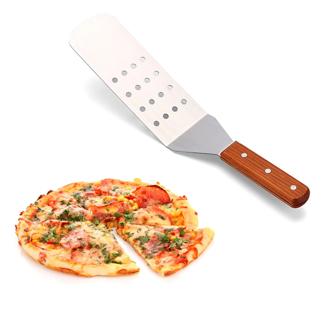 Grilling Restaurant BBQ Stainless Steel Riveted Cooking Utensils Spatula Wood Handle Kitchen Gadgets