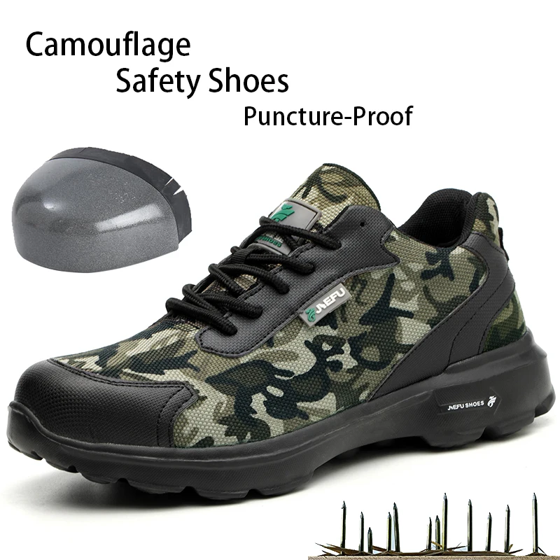 Business & Industrial Men's Camouflage Work Safety Shoes Steel Toe