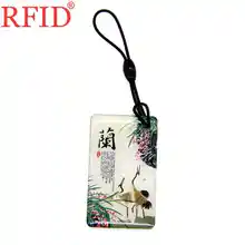 ID 125 кГц EM4305 EM4205 перезаписываемый с рисунком орхидеи брелок метки RFID водонепроницаемые брелки карты контроля доступа 1