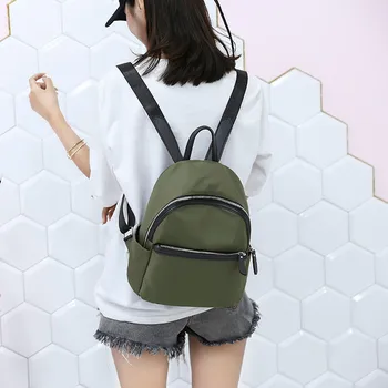 

Backpack Women Simple Soft Handle Softback Fashion Nylon Zipper Backpack Solid Color Backpack Travel School Bag mochila feminina