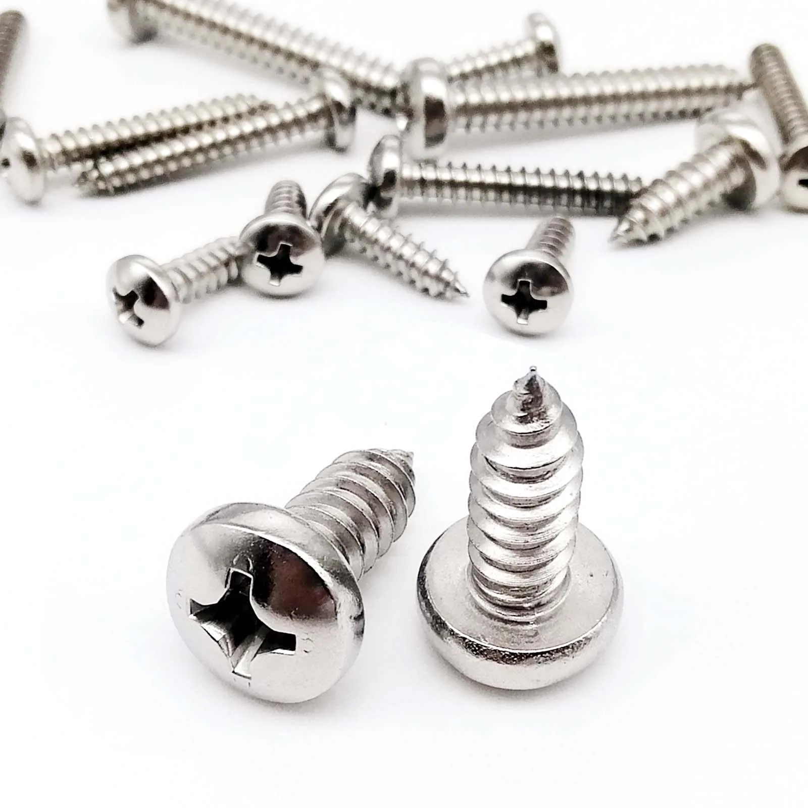 A2 Stainless Steel Round Washer Head Phillips Self-tapping Wood Screws M2-M4 