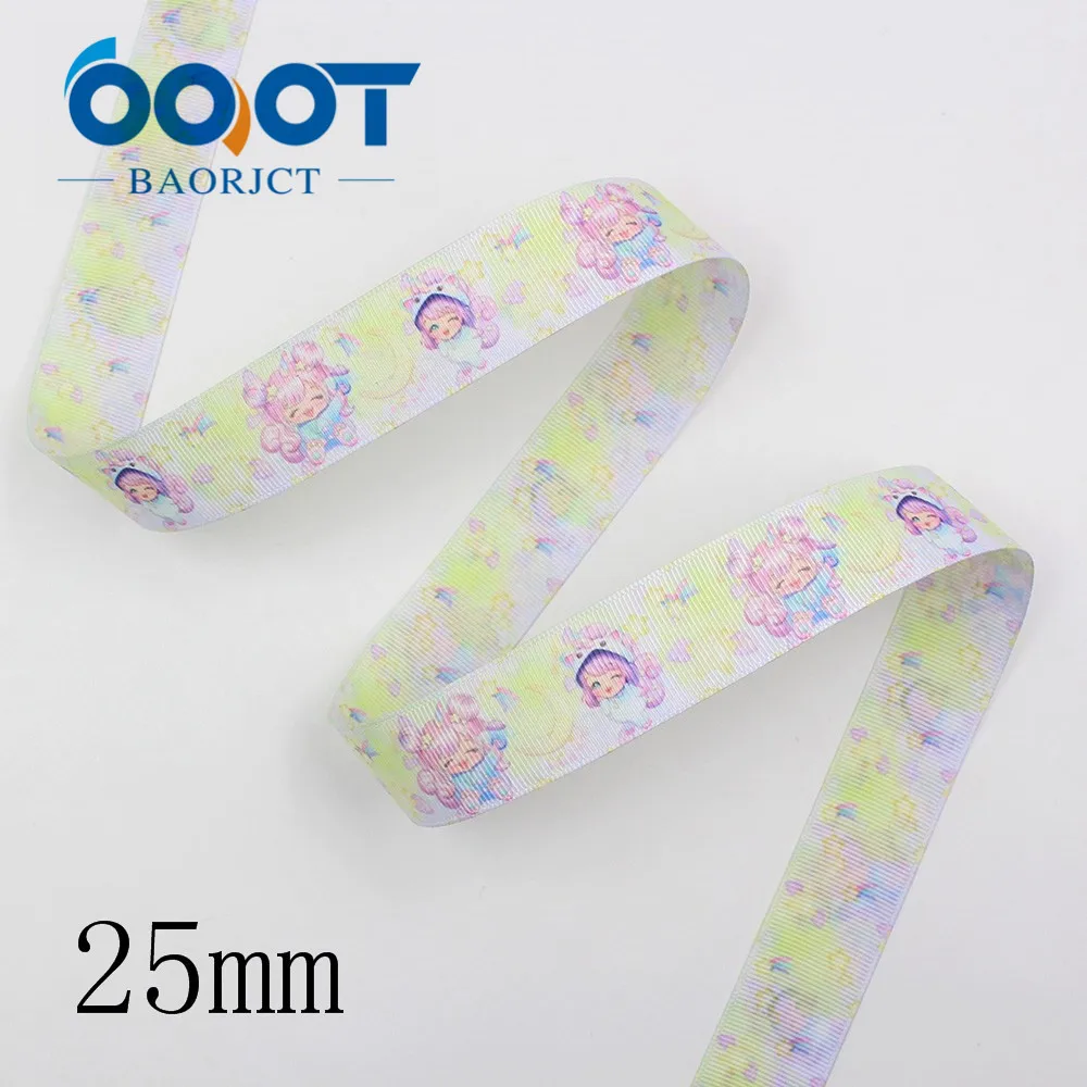 OOOT BAORJCT I-191123-2621, 25 мм 10 ярдов двухсторонний мультфильм девушка корсажные ленты, лук Кепка, одежда, украшения для вечеринки сделанные своими руками
