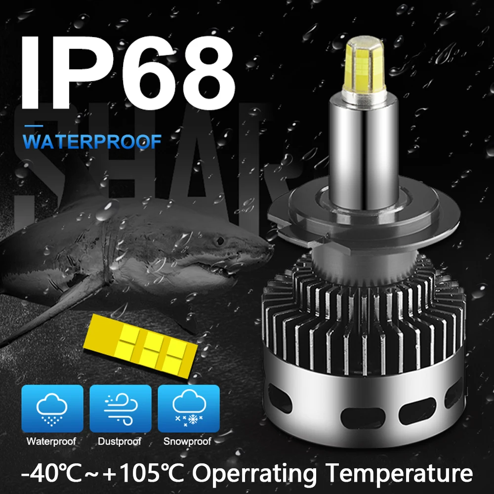 Skup 2 sztuk 12 boku 3D reflektory samochodowe 19000LM H11 H7 Canbus nie błąd H8 H1 HB3 9005 9006 360 stopni CSP LED żarówki samochodowe lampa przeciwmgielna 12V