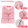 Bowknot Small Dog Cat Harness Leash Set Warm Soft Fur Harness Vest Breathable Puppy Pet Harness Lead For Small Dog Yorkshire Pug 2